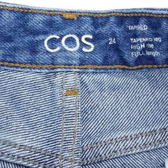 COS High Rise Tapered Leg Jean Sz 24 Blue - Picture 4 of 6